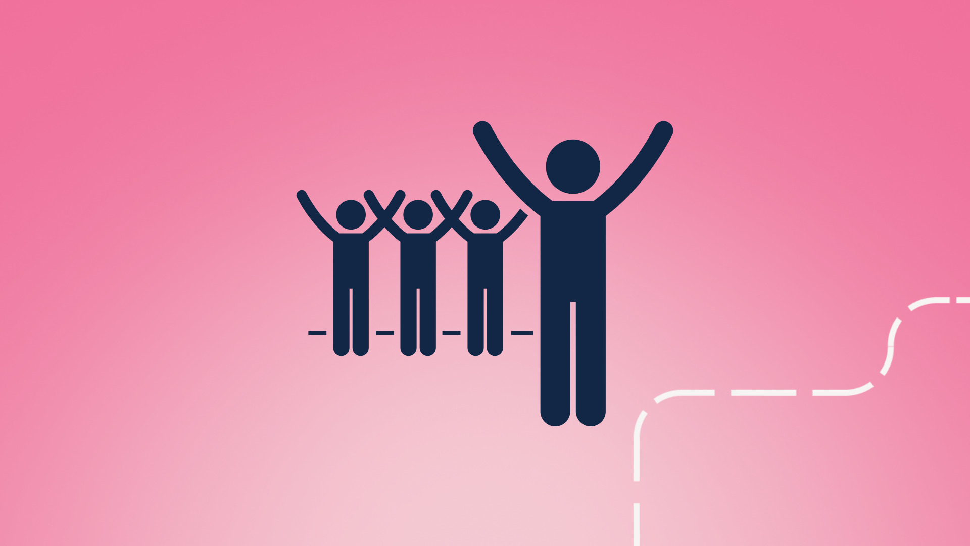 A figure with multiple figures standing behind in support. 