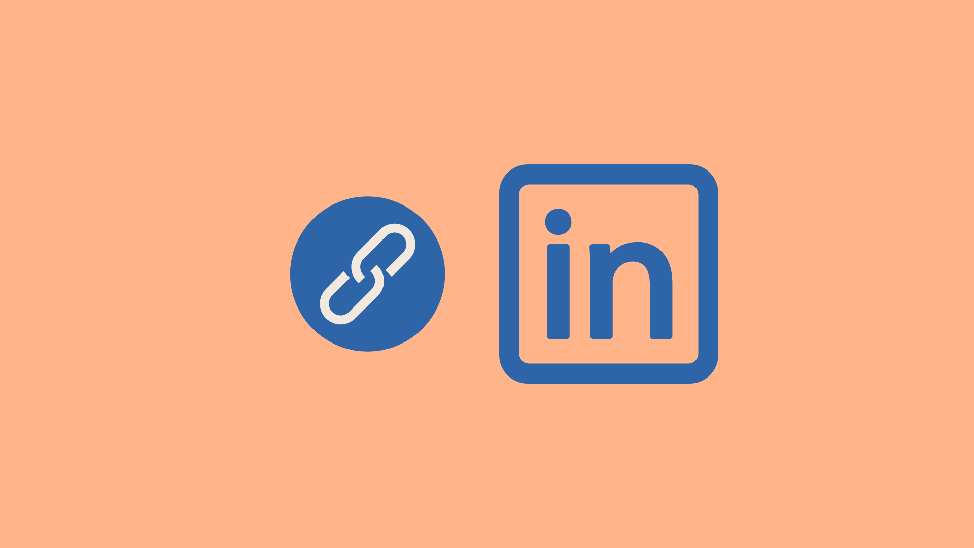 Link symbol next to the word in indicating LinkedIn