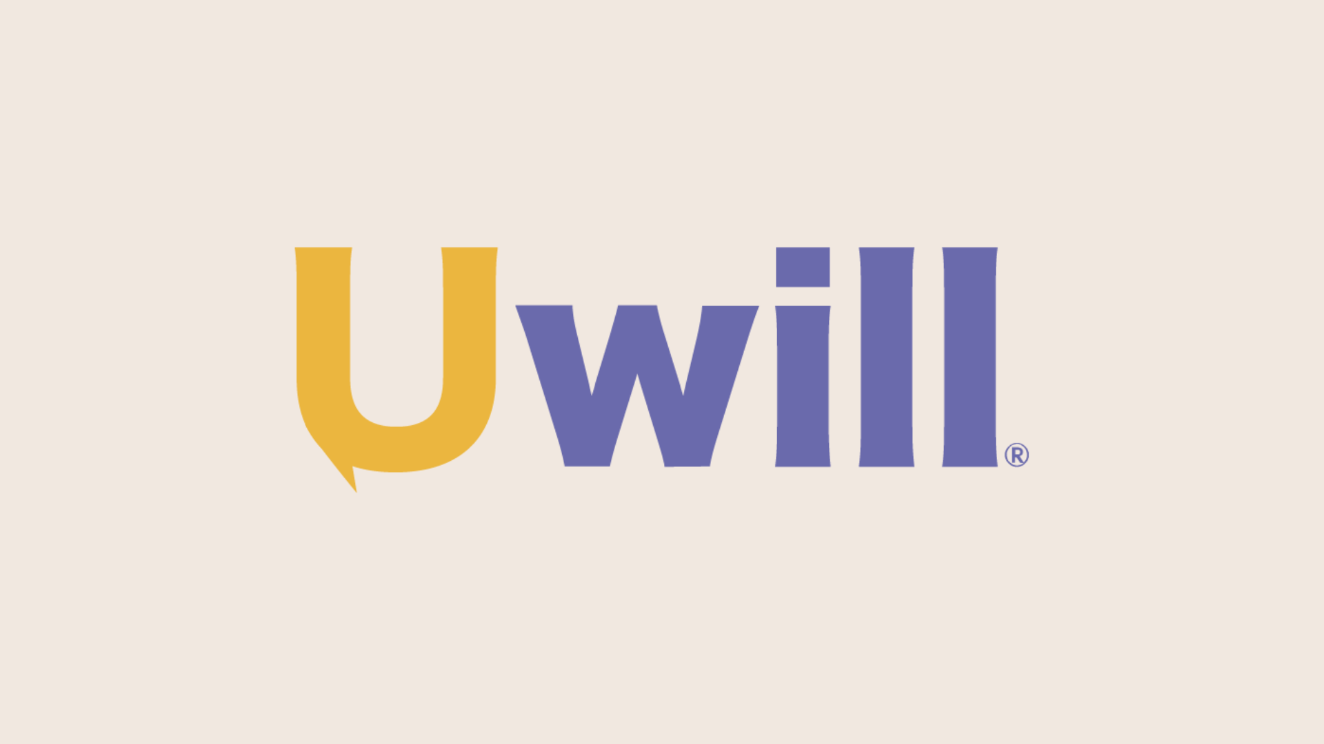 Uwill Logo: Capital U and lowercase will as one word